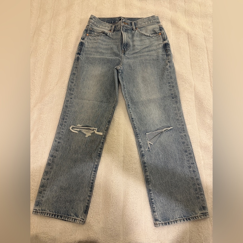 Express Light Blue Distressed Women Jeans